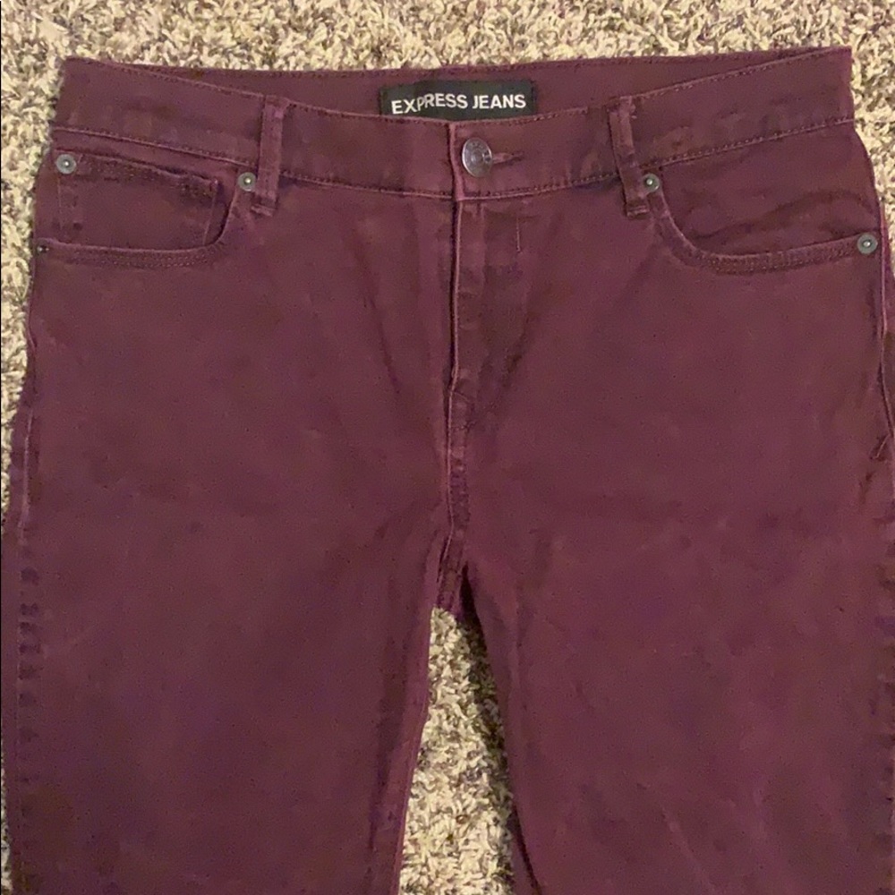 Express sz8 mid rise maroon jeggings